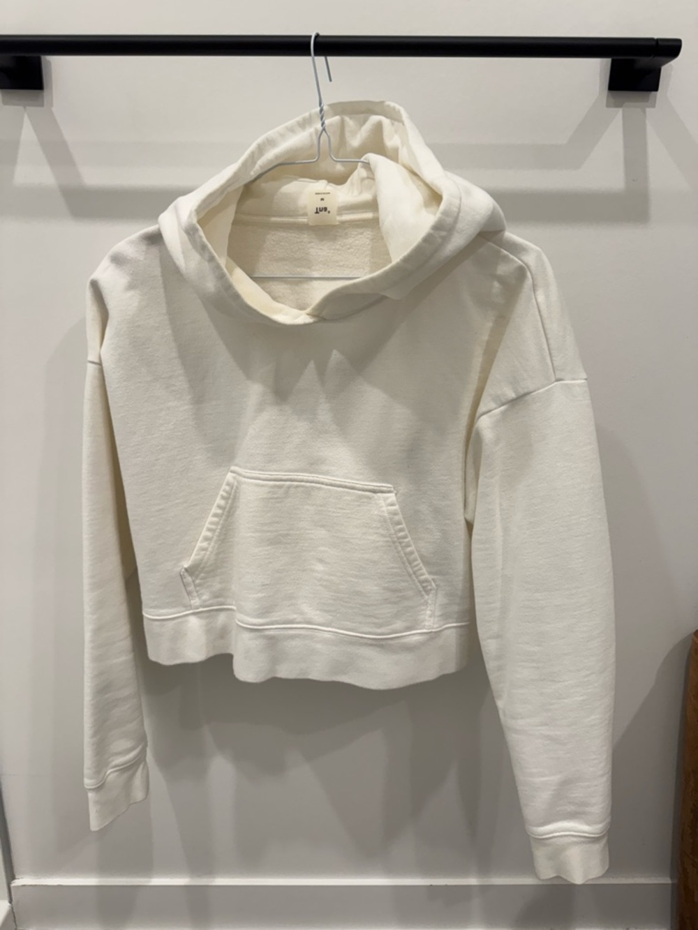 TNA Cream Cropped Hoodie Sweatshirt